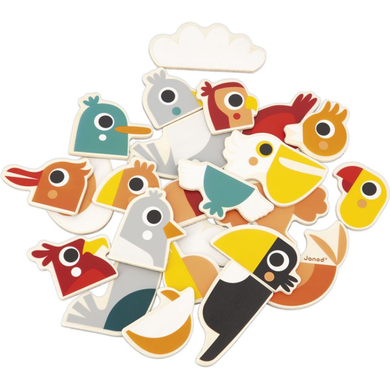 Jeu magnétique Mix and Match oiseaux (24 pièces) Janod