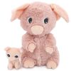 Peluche Cochon maman et bébé Les Ptipotos Rose (25 cm) Les Déglingos Produit 1