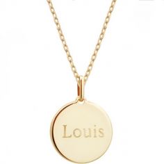 Collier enfant médaille Croix ivoire plaqué or 42 cm (personnalisable)