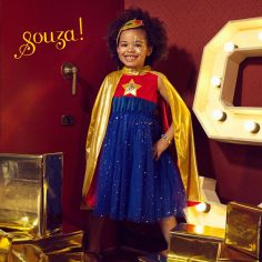 Déguisement Super Hero girl robe+cape (8-10 ans)