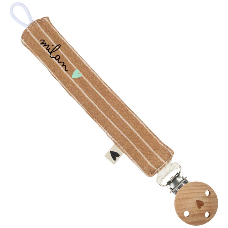 Attache tétine Rayures Fines (personnalisable) Atelier Wagram Produit 1