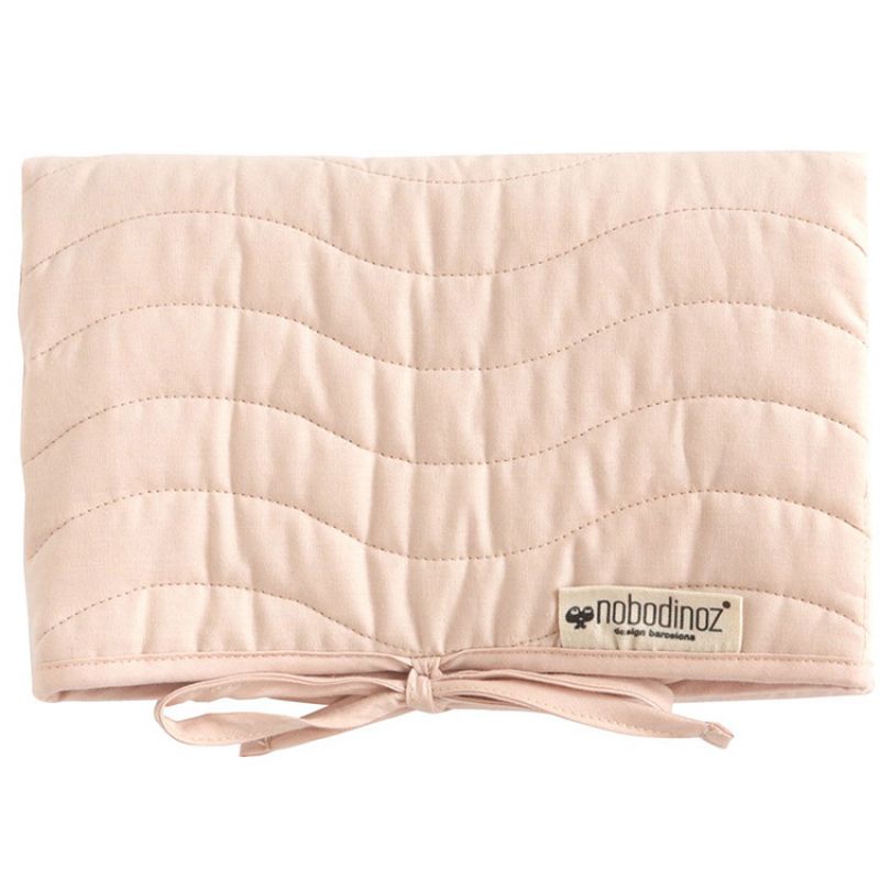 Tapis à langer Marbella coton bio Bloom pink Nobodinoz