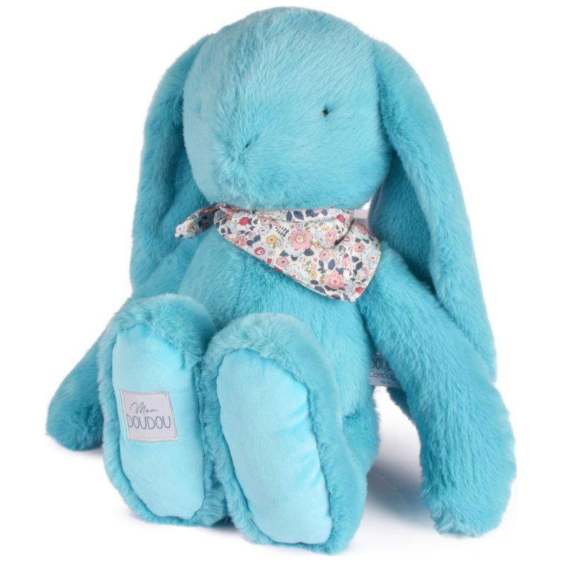Peluche Lapin Fleurette Turquoise (50 cm) Doudou et Compagnie Produit 1