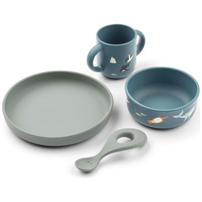 Coffret repas en silicone Vivi Arctic Sea (4 pièces) Liewood