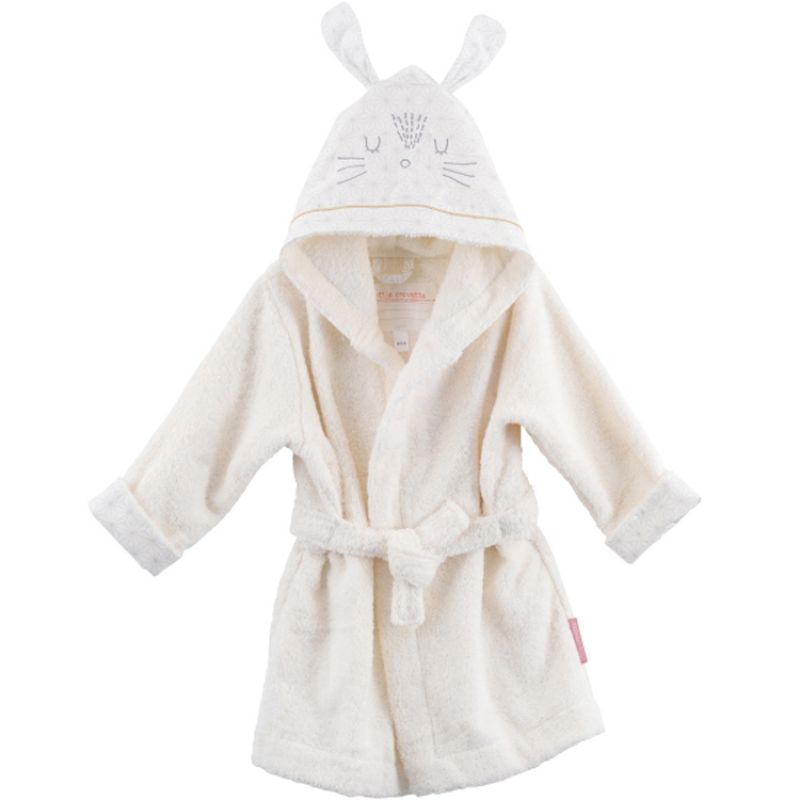 Peignoir enfant en coton bio Pompom (2-3 ans) Little Crevette