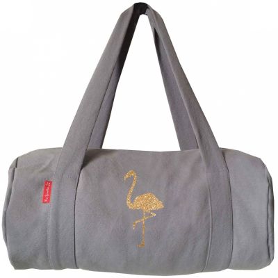 Sac de voyage adulte gris ciment (personnalisable) Les Griottes