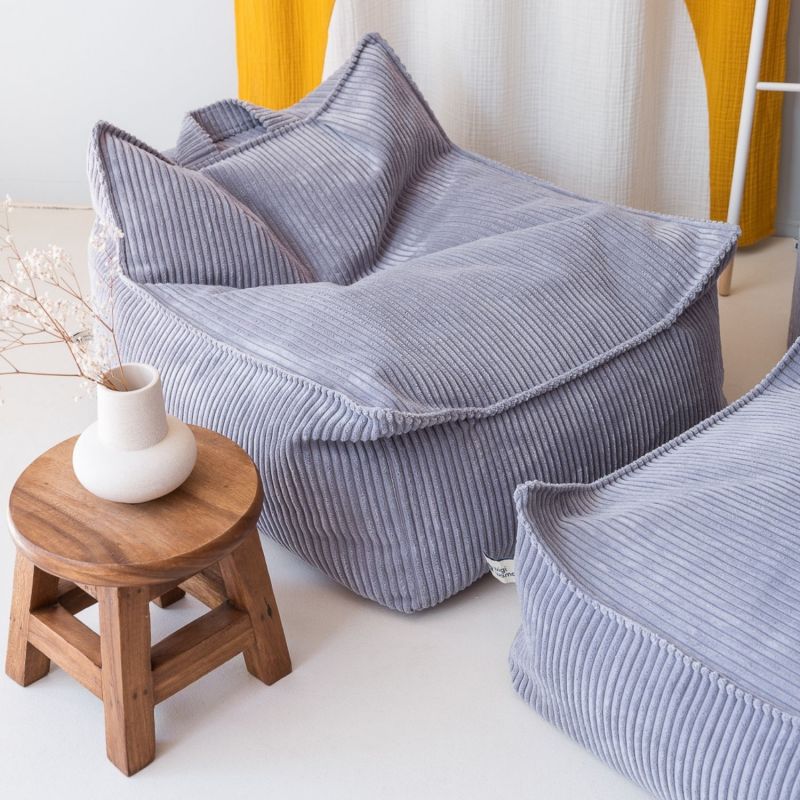 Fauteuil pouf Blueberry velours côtelé Wigiwama Ambiance 3