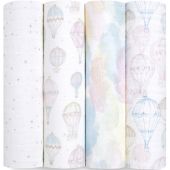 Lot de 4 maxi langes en coton bio above the clouds (120 x 120 cm)