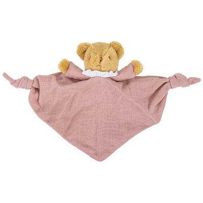 Doudou plat avec hochet Ours Vieux Rose Trousselier
