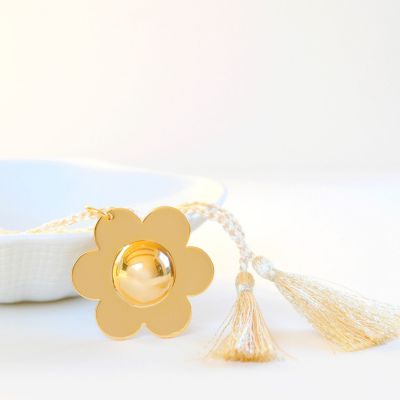 Bola de grossesse Pâquerette cordon personnalisable (or jaune) Pleine Lune