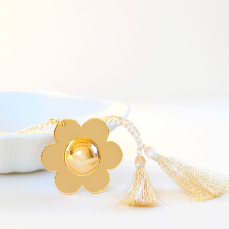 Bola de grossesse Pâquerette cordon personnalisable (or jaune) Pleine Lune Produit 1