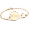 Bracelet enfant étoile laqué ivoire plaqué or (personnalisable) - Petits trésors