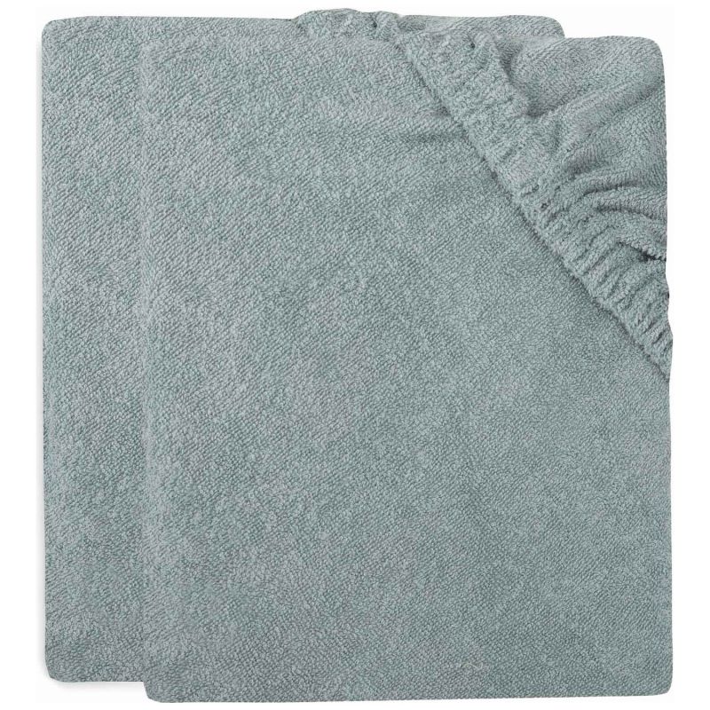 Lot de 2 housses de matelas à langer en éponge Sea Green (75 x 85 cm) Jollein Produit 1