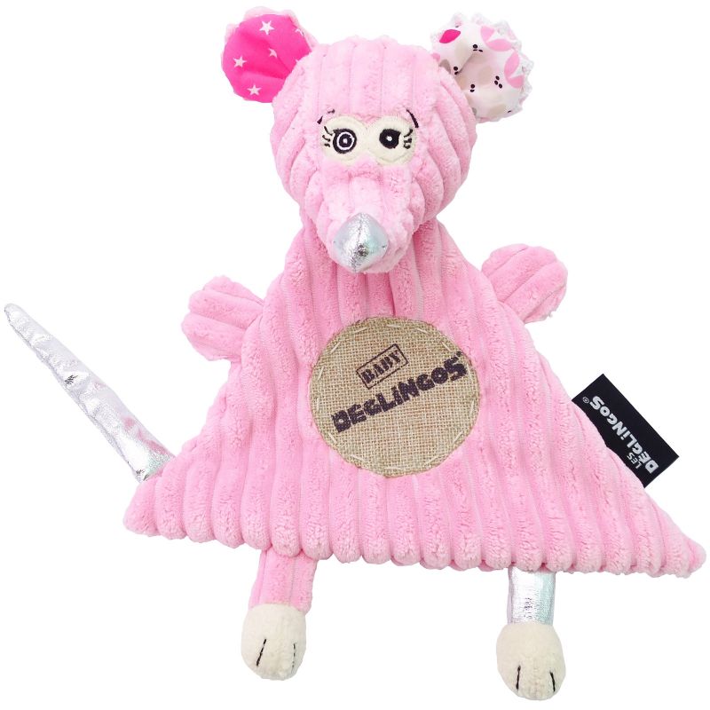 Doudou plat Coquelicos la Souris (25 cm) Les Déglingos