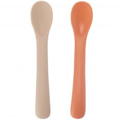 Lot de 2 cuillères en silicone Terre de sienne-Sable - Trois Kilos Sept