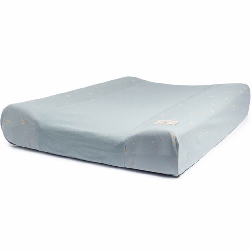 Housse de matelas à langer Zen Willow Soft Blue (50 x 70 cm) Nobodinoz