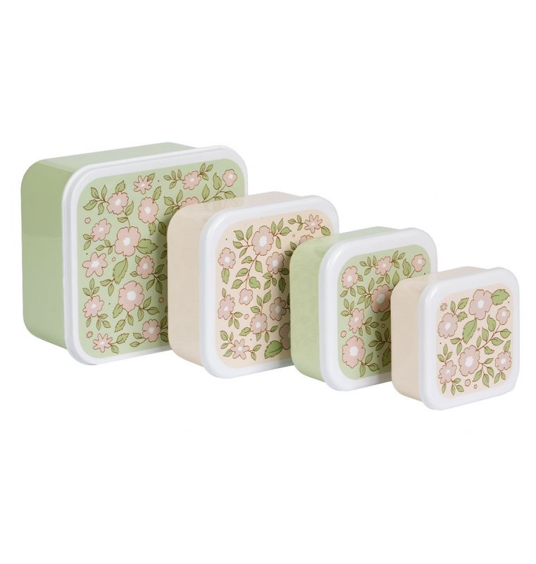 Lot de 4 boîtes à goûter Fleurs A Little Lovely Company Produit 1 grande taille