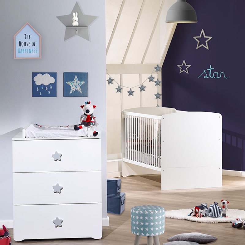 Pack Duo Lit Bebe Evolutif Little Big Bed Blanc Et