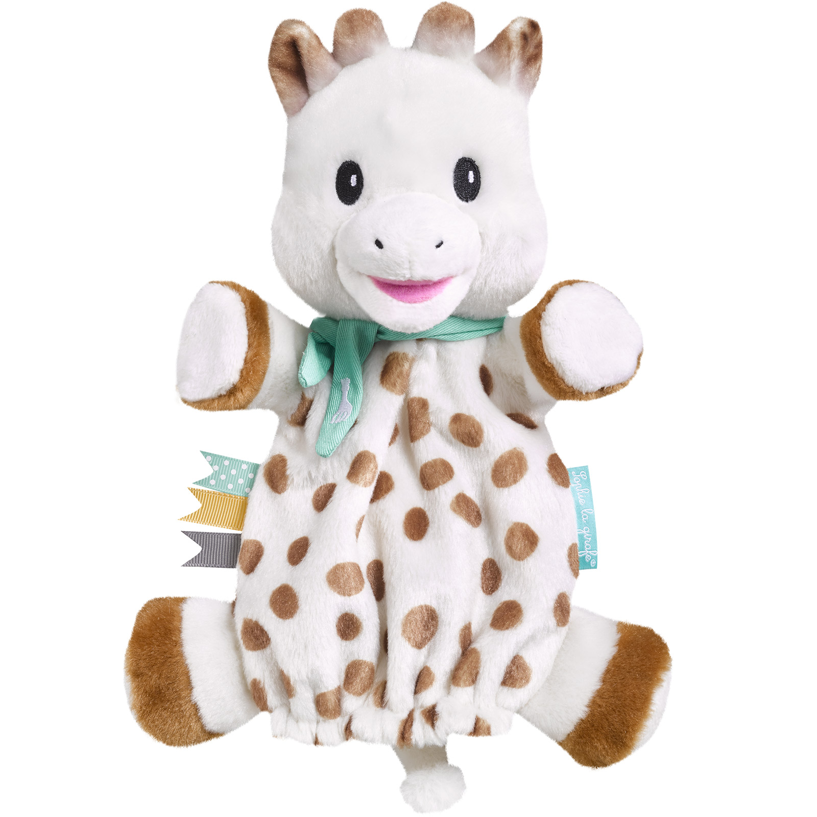 Bonnet naissance fille Sophie la girafe© en matière 100% coton et velours