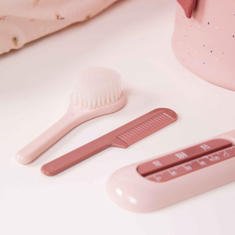 Set de coiffure peigne et brosse bébé rose blossom (Luma Babycare) - Couverture