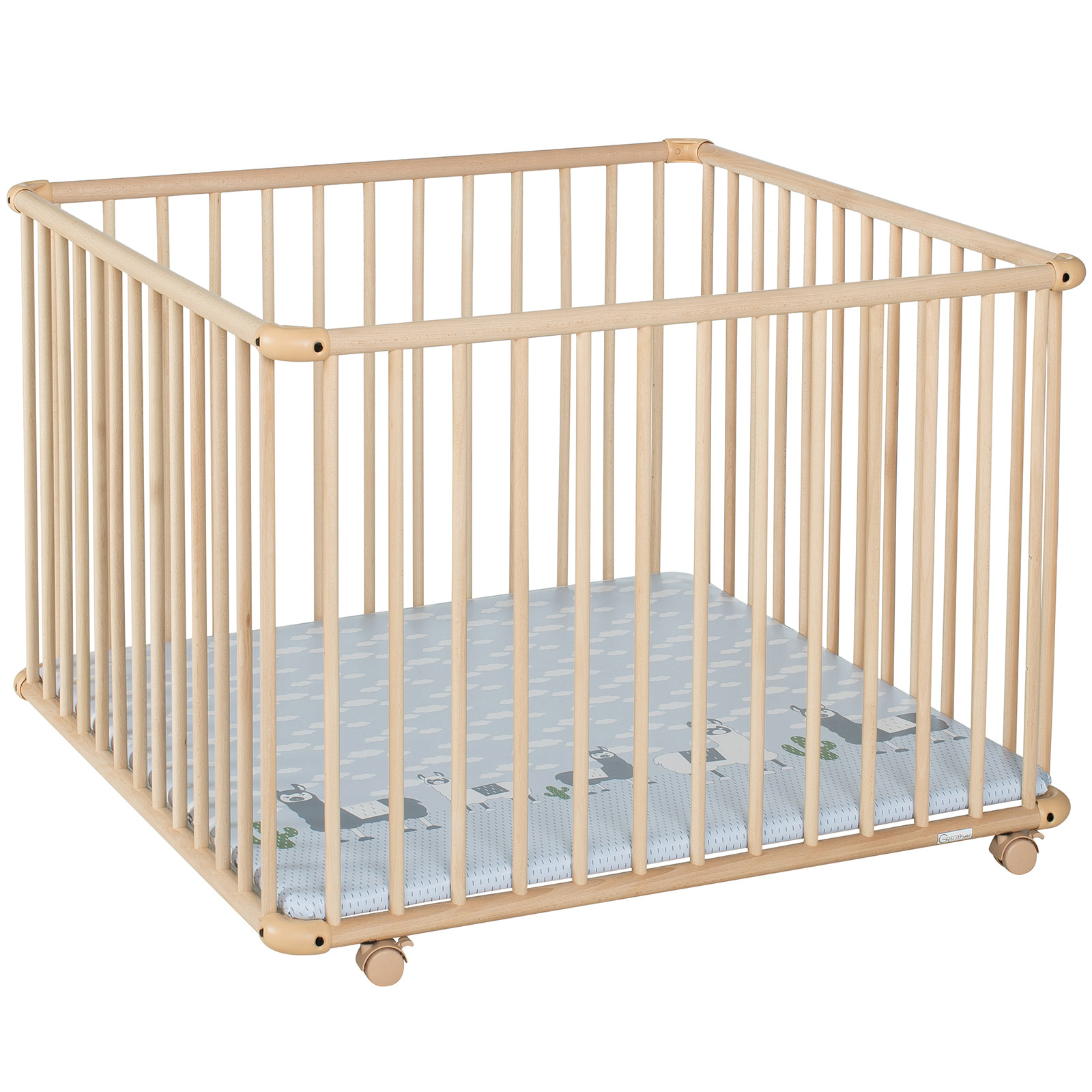 / Berceau /Étui pliable en bois naturel Geuther/ 60/ x 120/ cm