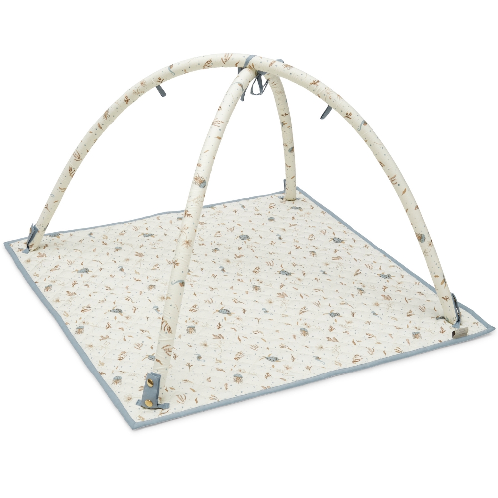 Arche D'Activités Pliable Océan - Jouet Poussette Bébé 0-18 Mois - Sensoriel & Éveil Ultra Coloré