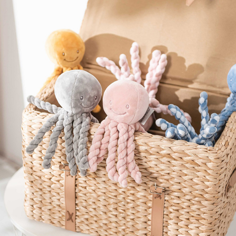 Peluche pieuvre Lapidou ocre (23 cm) (Nattou) - Couverture