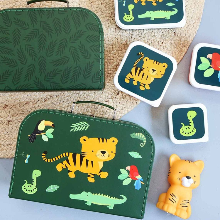 A Little Lovely Company Lunchbox Set - 4 Parts - Jungle Tiger