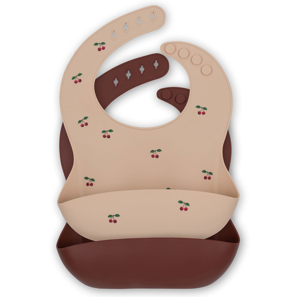 Lot de 2 bavoirs à poche Cherry - Konges Slojd