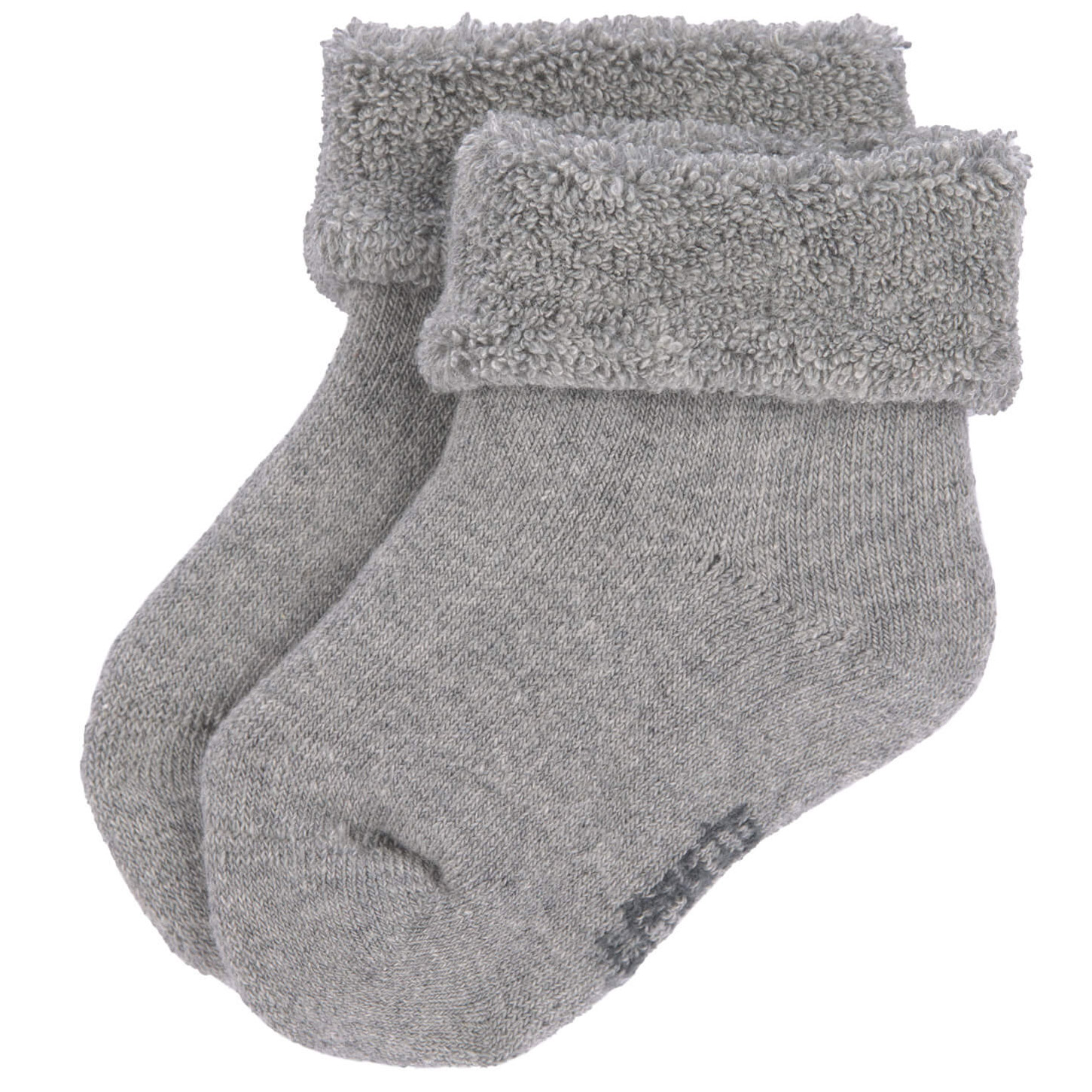 Chaussettes bébé en coton chaud crème et gris clair taille 000 0/3