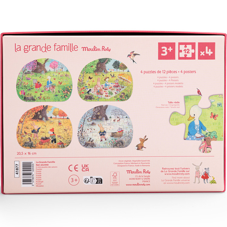 Lot de 4 mini puzzles des saisons La Grande famille (4 x 12