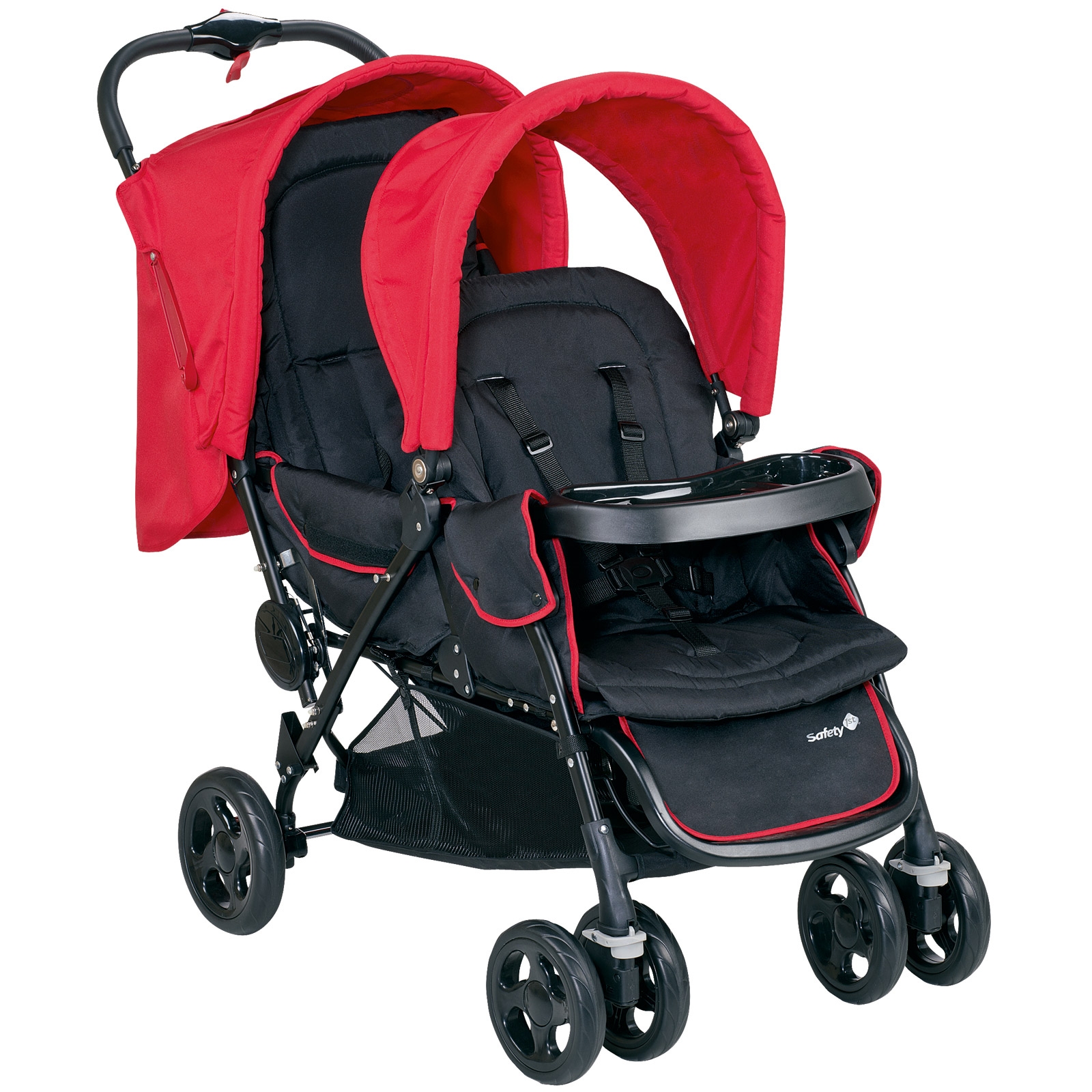 Poussette double Duodeal noire et rouge Safety 1st