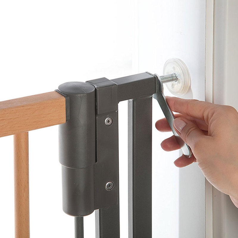Barrière Easy Lock Wood Plus avec adaptateur escalier (84 à 92 cm) (Geuther) - Image 4