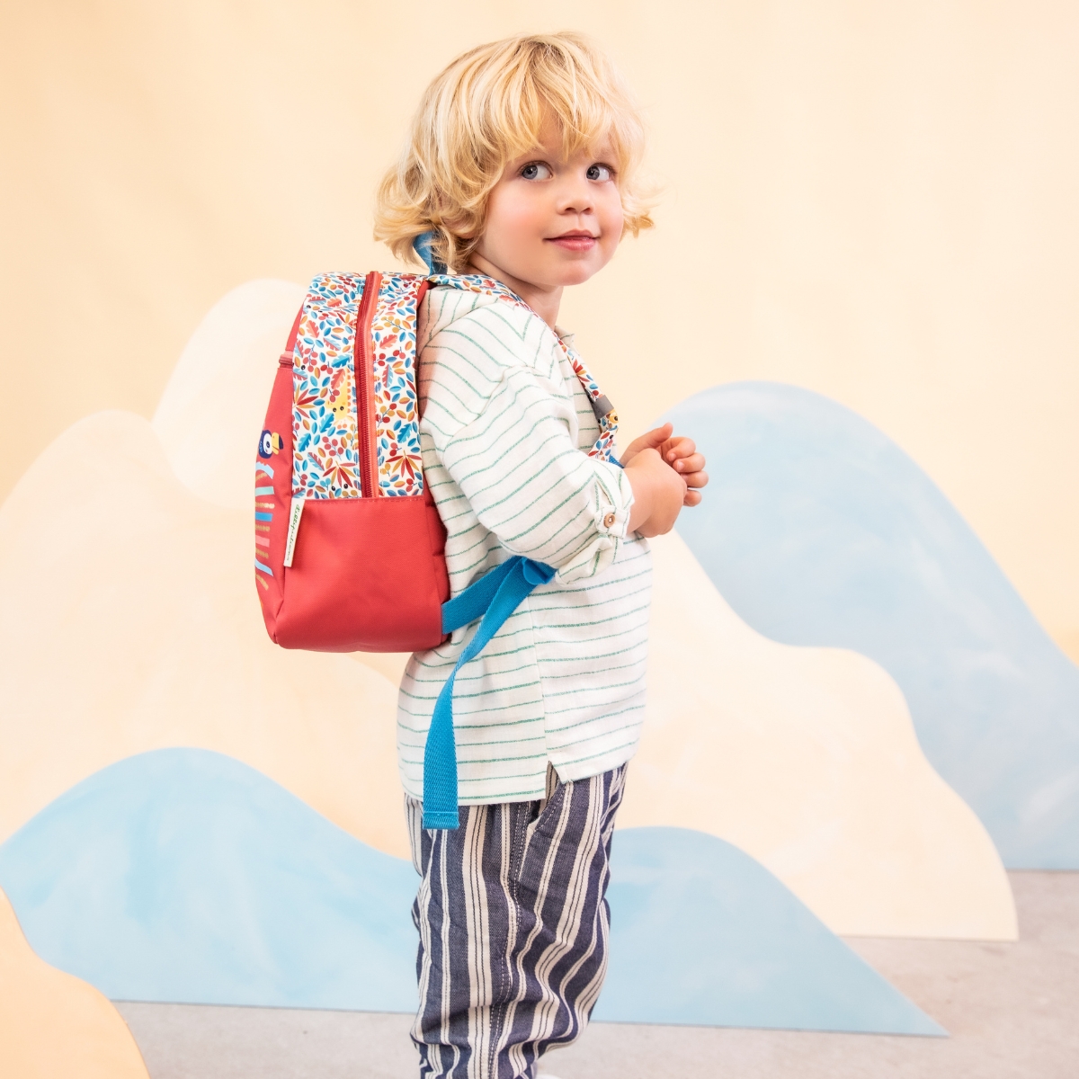 LILLIPUTIENS Sac à Dos Enfant Jack Le Lion - Sac École En PET Recyclé Résistant à L'Eau, Bretelles Réglables Dès 3 Ans