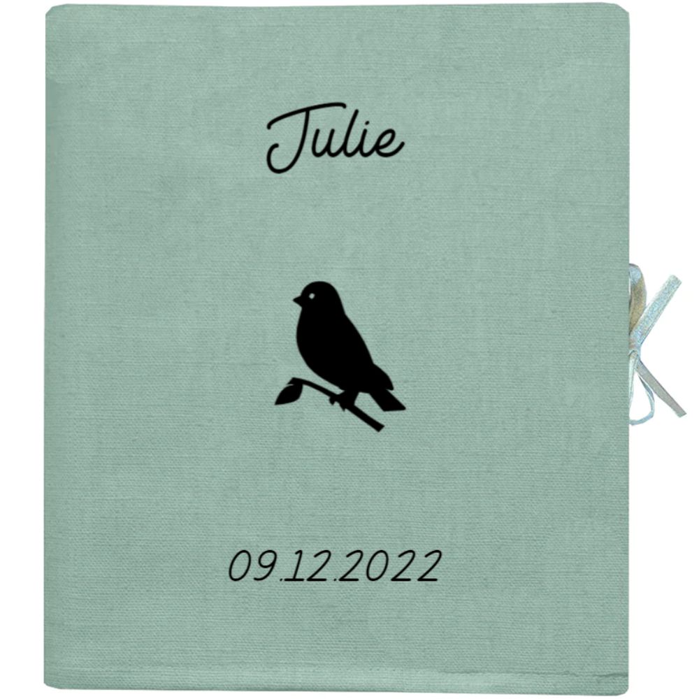 Livre De Naissance Vert Amande Personnalisable