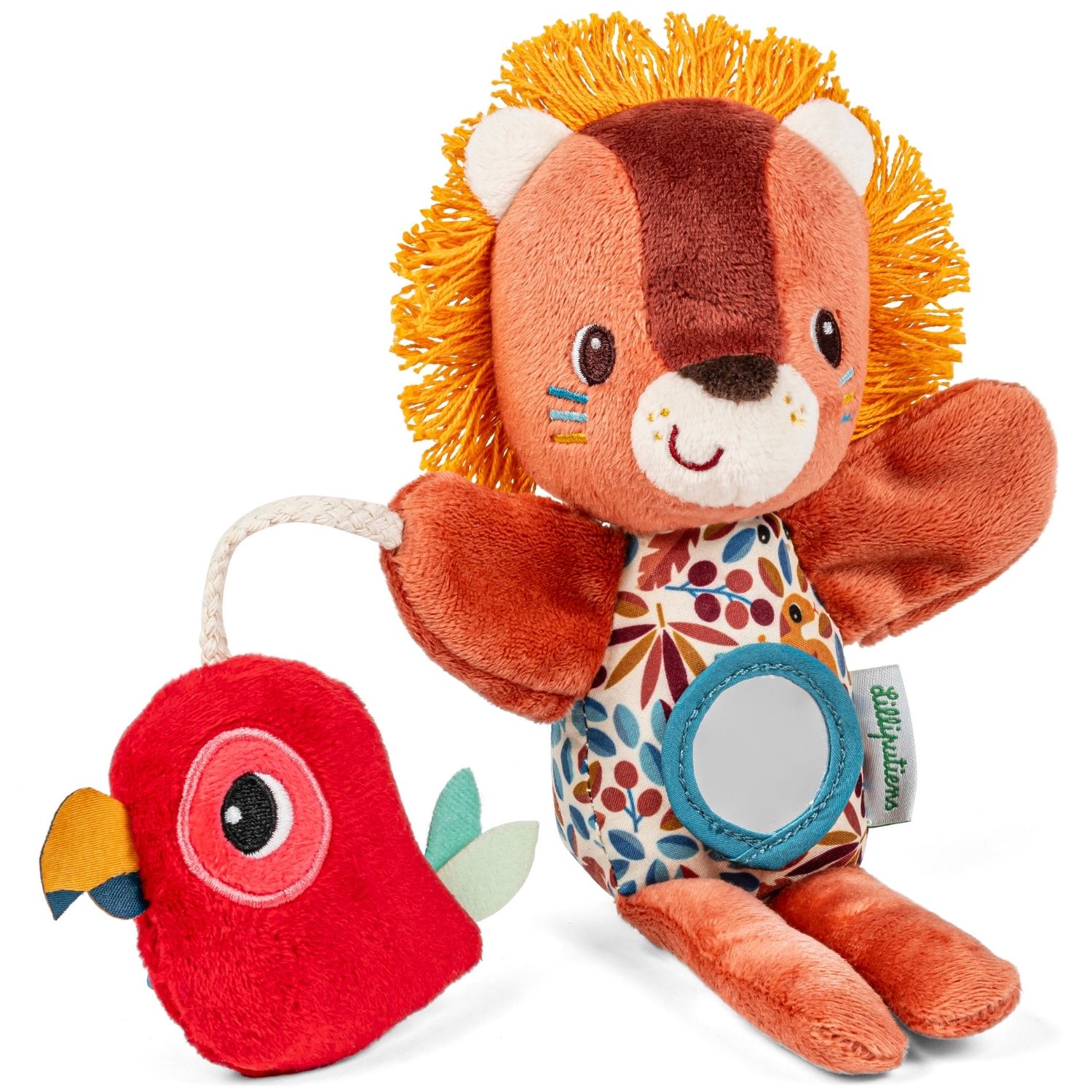 Doudou lange eco-friendly Joe le dragon - Lilliputiens - Attache-sucette Doudou lange eco-friendly Joe le dragon - Lilliputiens - Attache-sucette