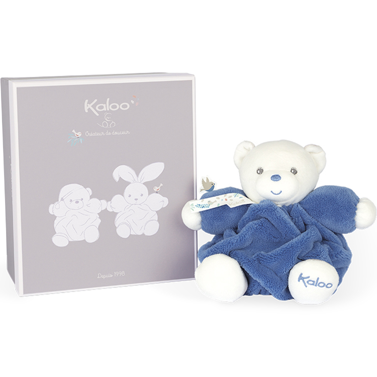 Peluche Plume Patapouf Ourson Bleu Ocean 16 Cm Kaloo