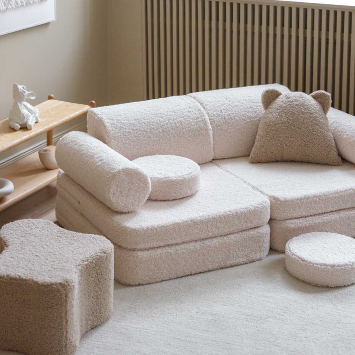 Canapé modulable Settee Cream White molletonné - Wigiwama