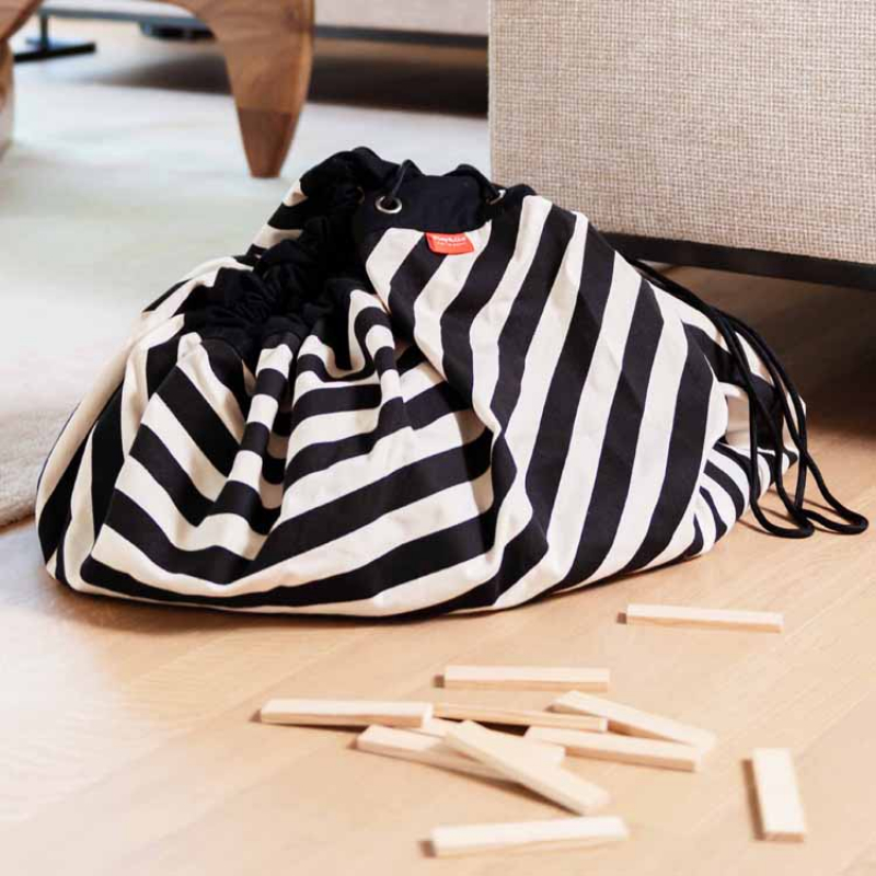 Sac à jouets 2 en 1 Noomad Original Stripes Black (Play&Go) - Couverture