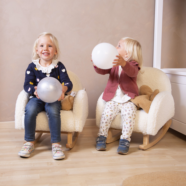 Fauteuil à Bascule Enfant Childhome Teddy Blanc - Dès 3 Ans