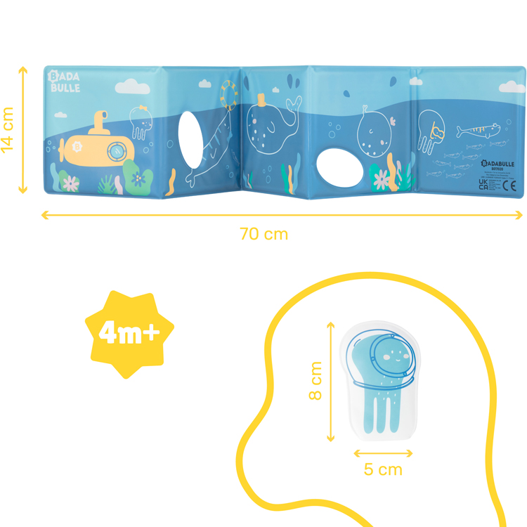 Lot de jouets de bain : livre de bain + stickers (20 pièces) (Badabulle) - Image 5
