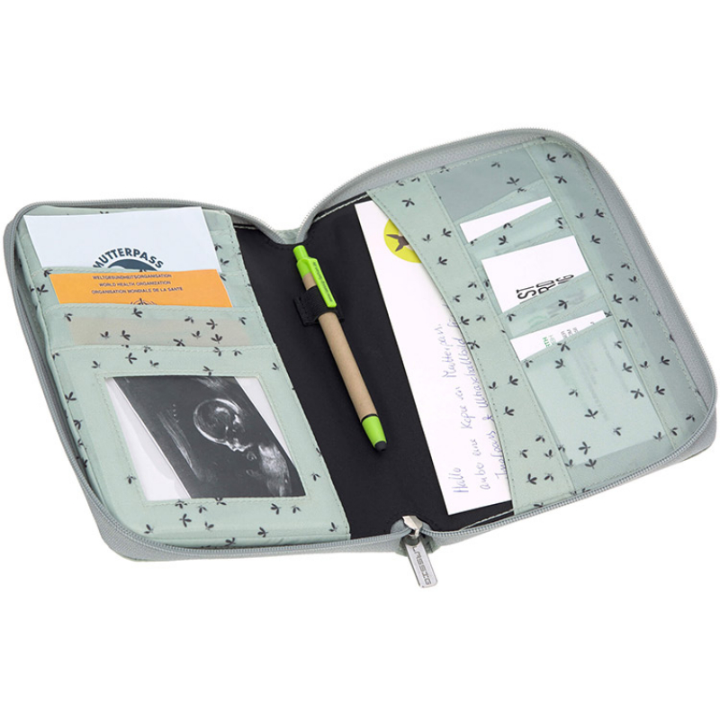 Protege Carnet De Sante Casual Menthe Florale Lassig