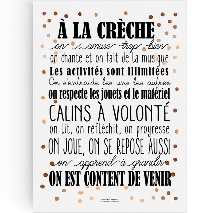 Affiche Les Regles De La Creche 30 X 40 Cm