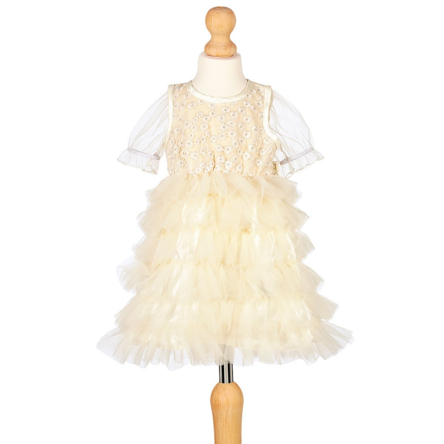 Robe Bébé Chloé Louise Rose Et Blanc - Motif Lapin Et Fleurs - 100% Coton - Taille 18-24 Mois