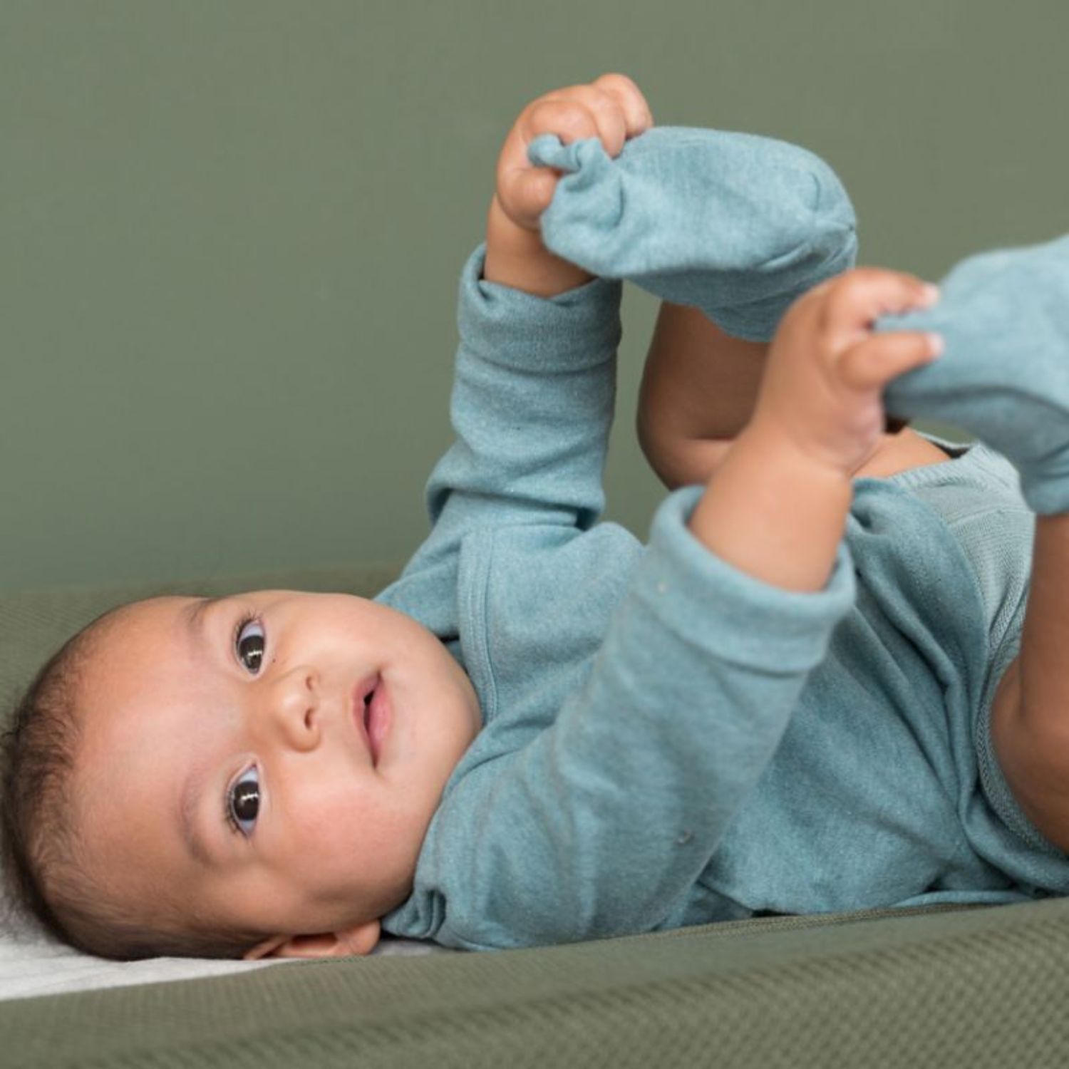 Chaussons bébé en coton bio melange stonegreen (0-3 mois) (Baby's Only) - Couverture