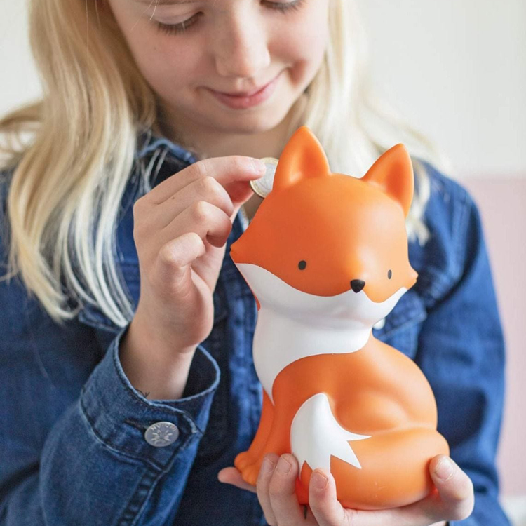Tirelire Personnalisable Renard En Céramique - Cadeau Enfant, Anniversaire, Pour économies