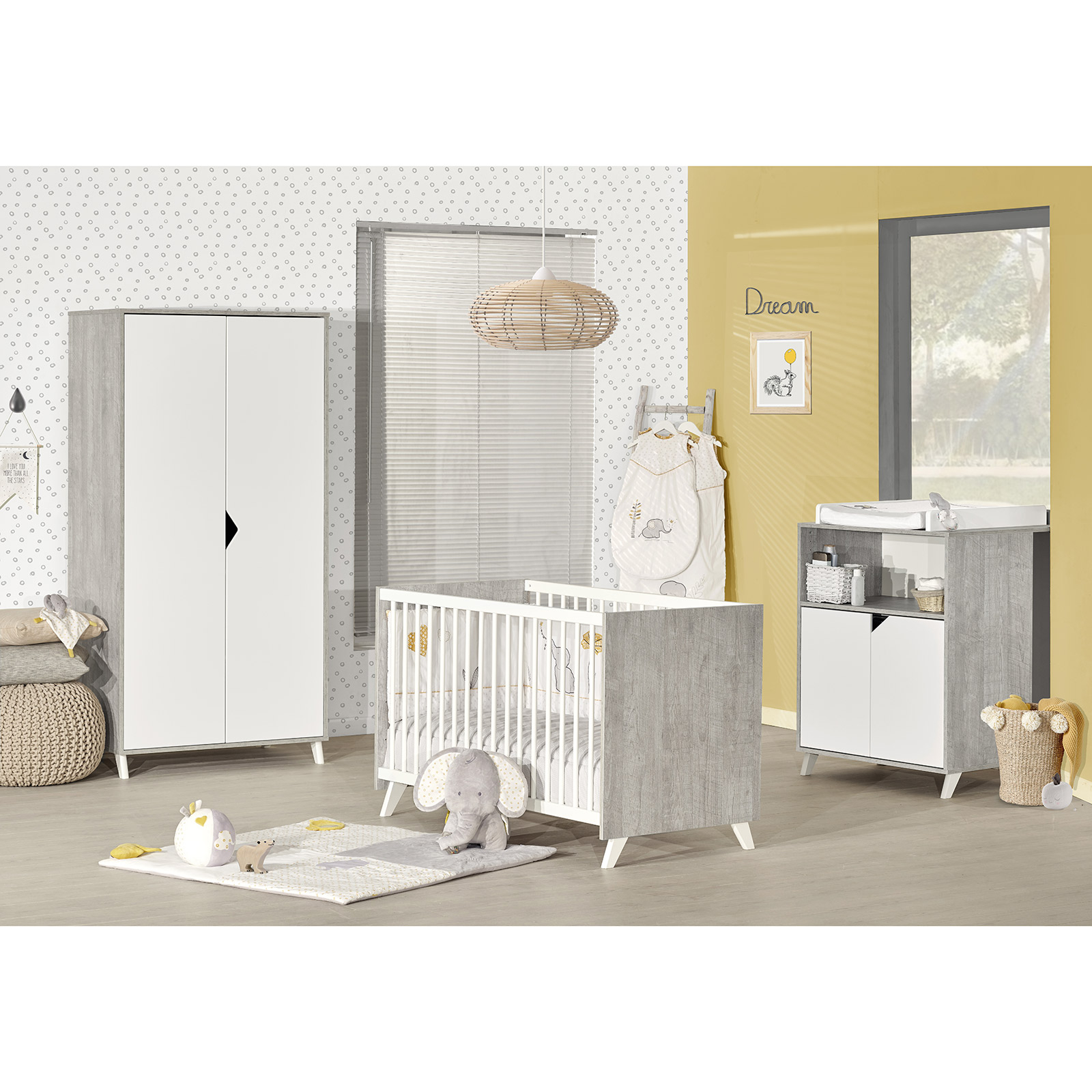 Commode A Langer Scandi Gris Baby Price Berceau Magique