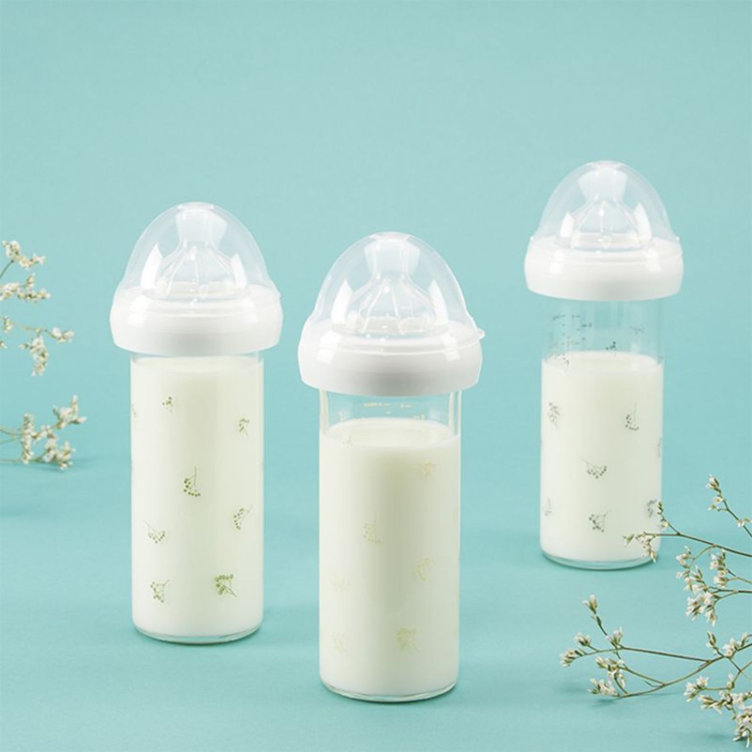 Biberon verre anti colique Gypsophile vert (240 ml) (Le biberon français) - Couverture