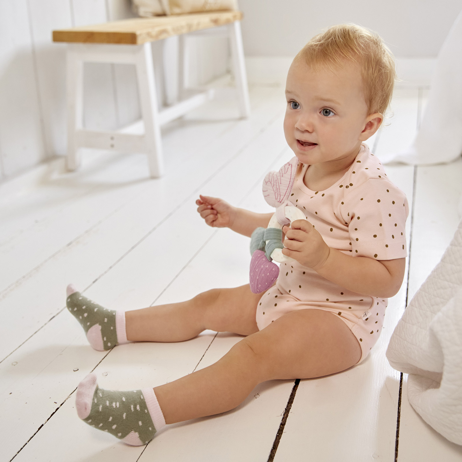 Chaussettes bébé Naissance en coton bio Bleu Lässig - Dröm Design