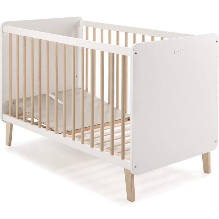 Lit bébé en bois Mountain Blanc/Waterwood (60x120) Micuna - Dröm